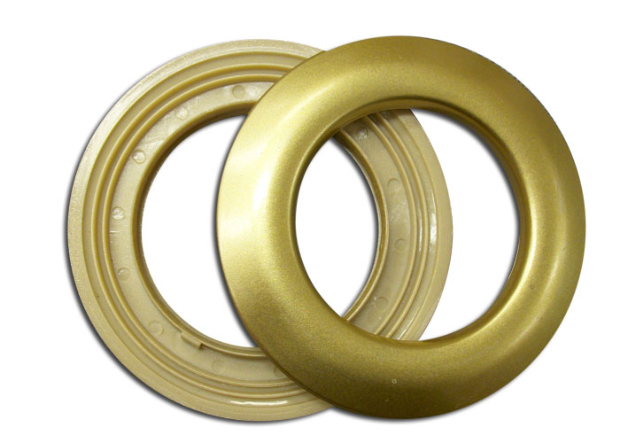 Oeillet rond clipsable doré mat diamètre intérieur 40 mm matière plastique  - Oeillet plastique rond