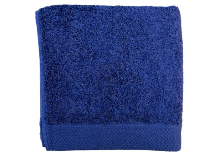Drap de bain en coton éponge bleu minéral 70x140 cm