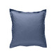 Taie d'oreiller carrée 65x65 cm 100% satin de coton 120 fils/cm2 bleu jean