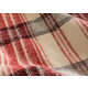 Couverture AVORIAZ écossaise 220x240 laine et acrylique 450 g/m2 - bois de rose
