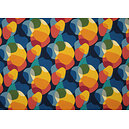 Tissu coton enduit SIXTIES motif multicolore