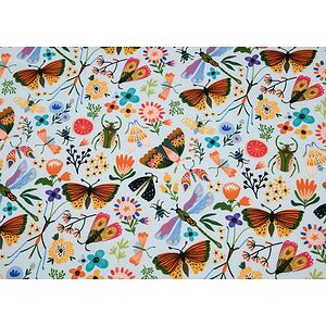 Tissus 100% coton WINGS motif insectes multicolores