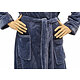 Peignoir DOUDOU bleu jean microfibre à capuche homme ou femme