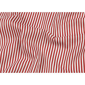 Tissu coton RAYA LORRAINE rayures rouges et blanches laize 140 cm