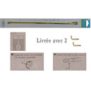 Tringle à vitrage extensible métal doré + 2 pitons à vis